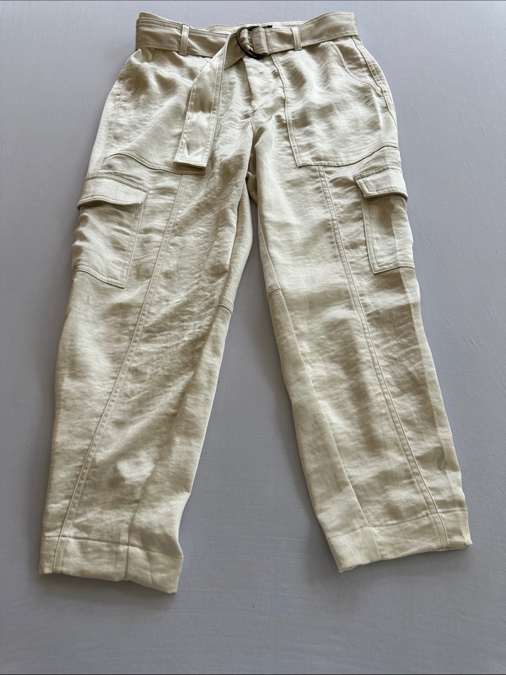 Banana Republic Ivory Cargo Belted Jogger Pants Size 6 Petite